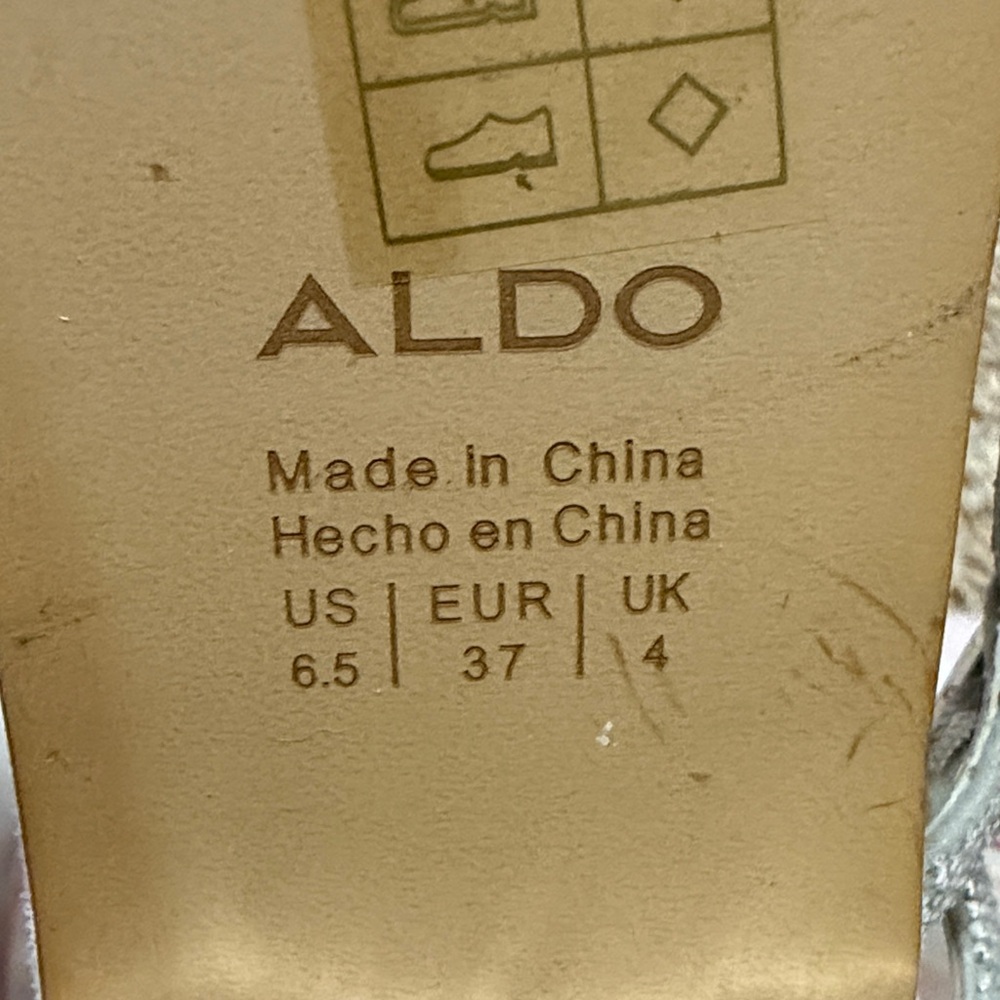Aldo Silver Rhinestone T-Strap Sandals - Picture 3 of 5